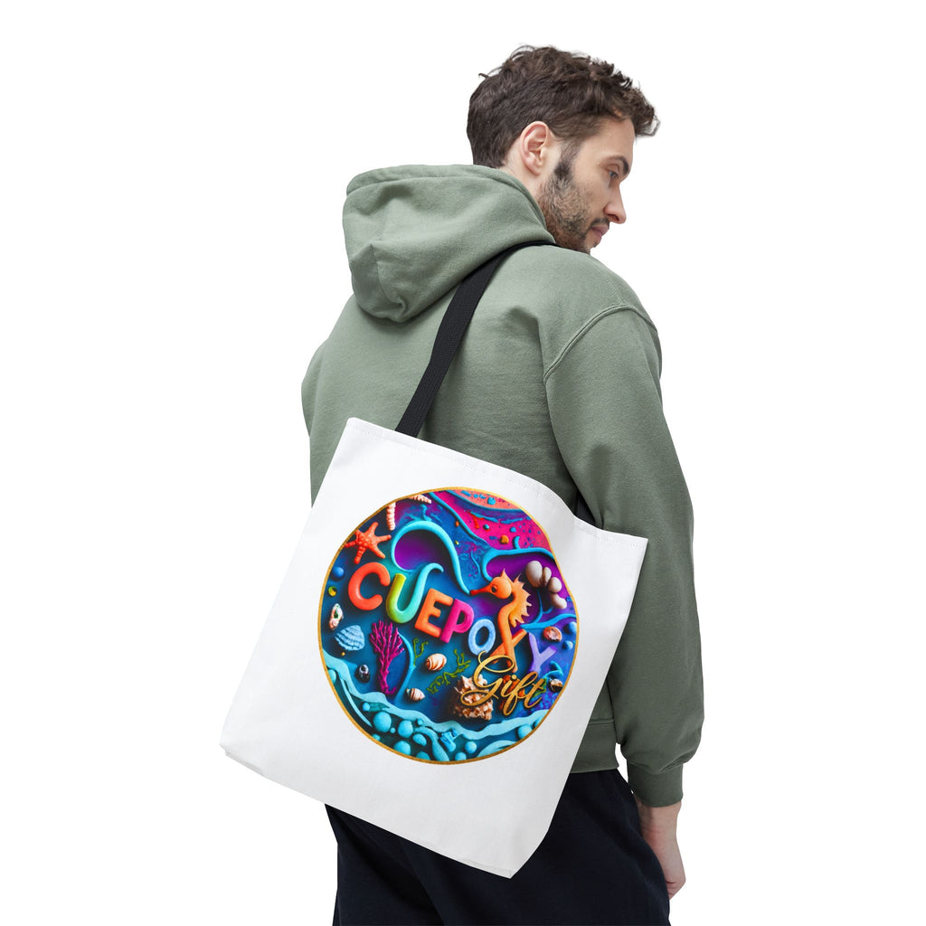 Ocean Art All-Over Print Tote Bag – CuepoxyGift Beach Design | 3 Sizes
