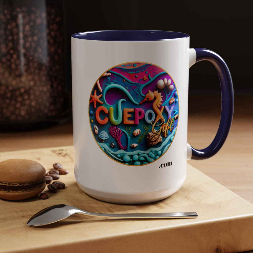 Ocean Art Accent Coffee Mug – CuepoxyGift | Two-Tone Ceramic 11oz & 15oz