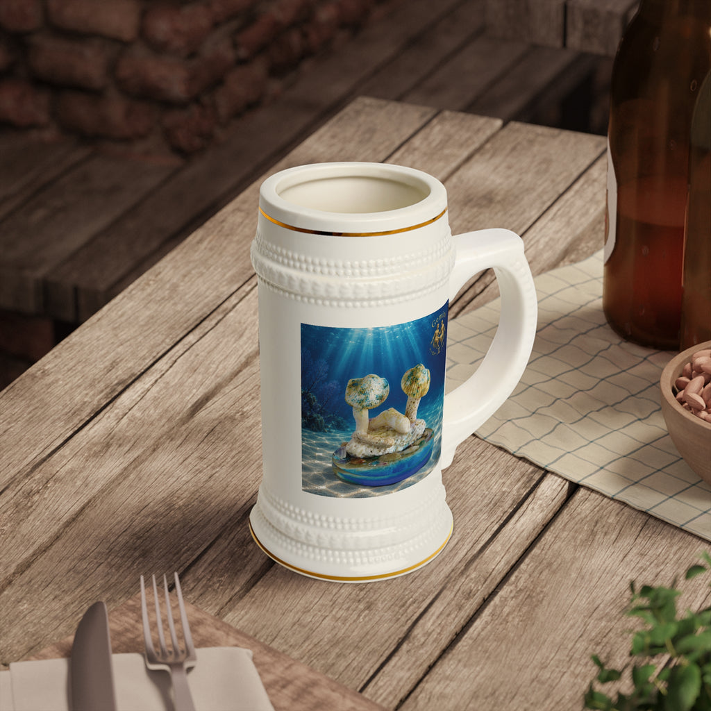 Gemini Zodiac Beer Stein – Two Forms, One Ocean | 22 oz