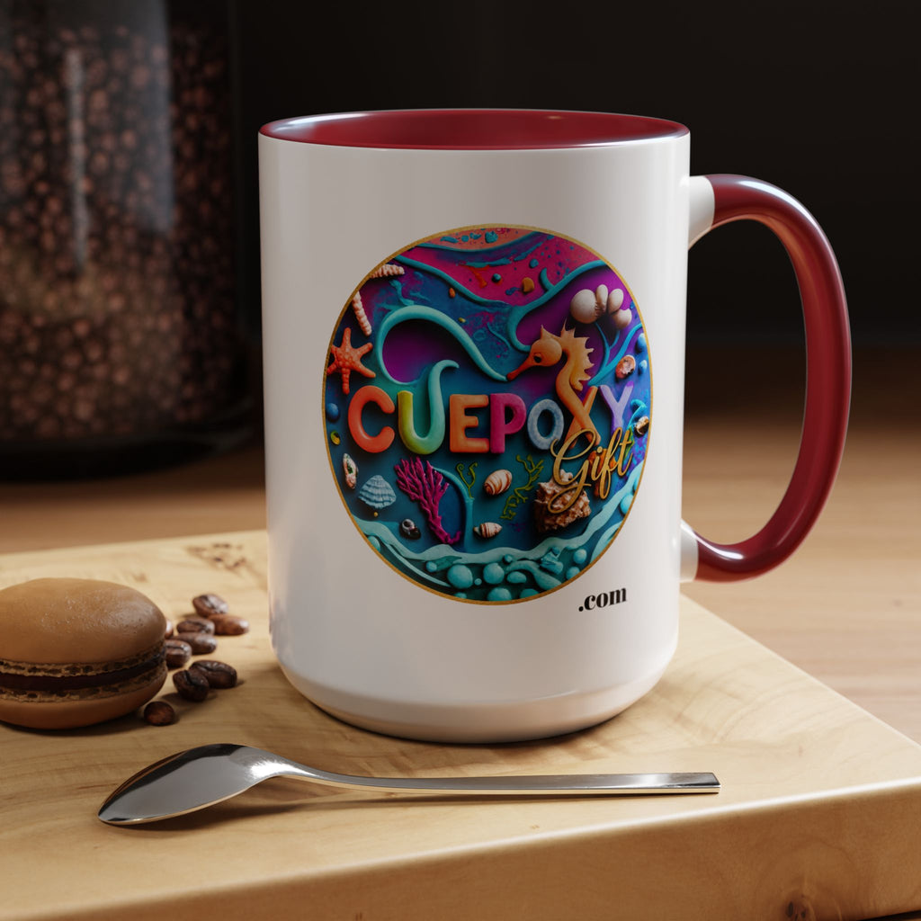 Ocean Art Accent Coffee Mug – CuepoxyGift | Two-Tone Ceramic 11oz & 15oz
