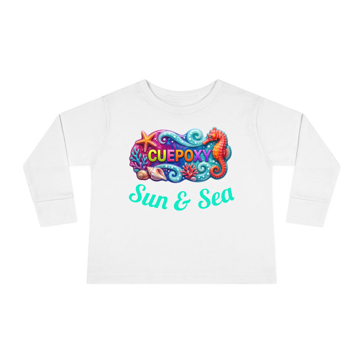 Ocean Art Toddler Long Sleeve Tee – CuepoxyGift | Unisex 100% Cotton, Sizes 2T–5-6T
