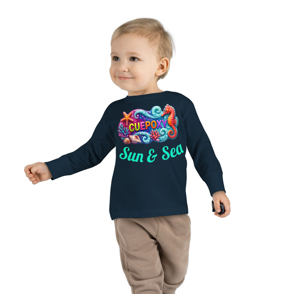 Ocean Art Toddler Long Sleeve Tee – CuepoxyGift | Unisex 100% Cotton, Sizes 2T–5-6T