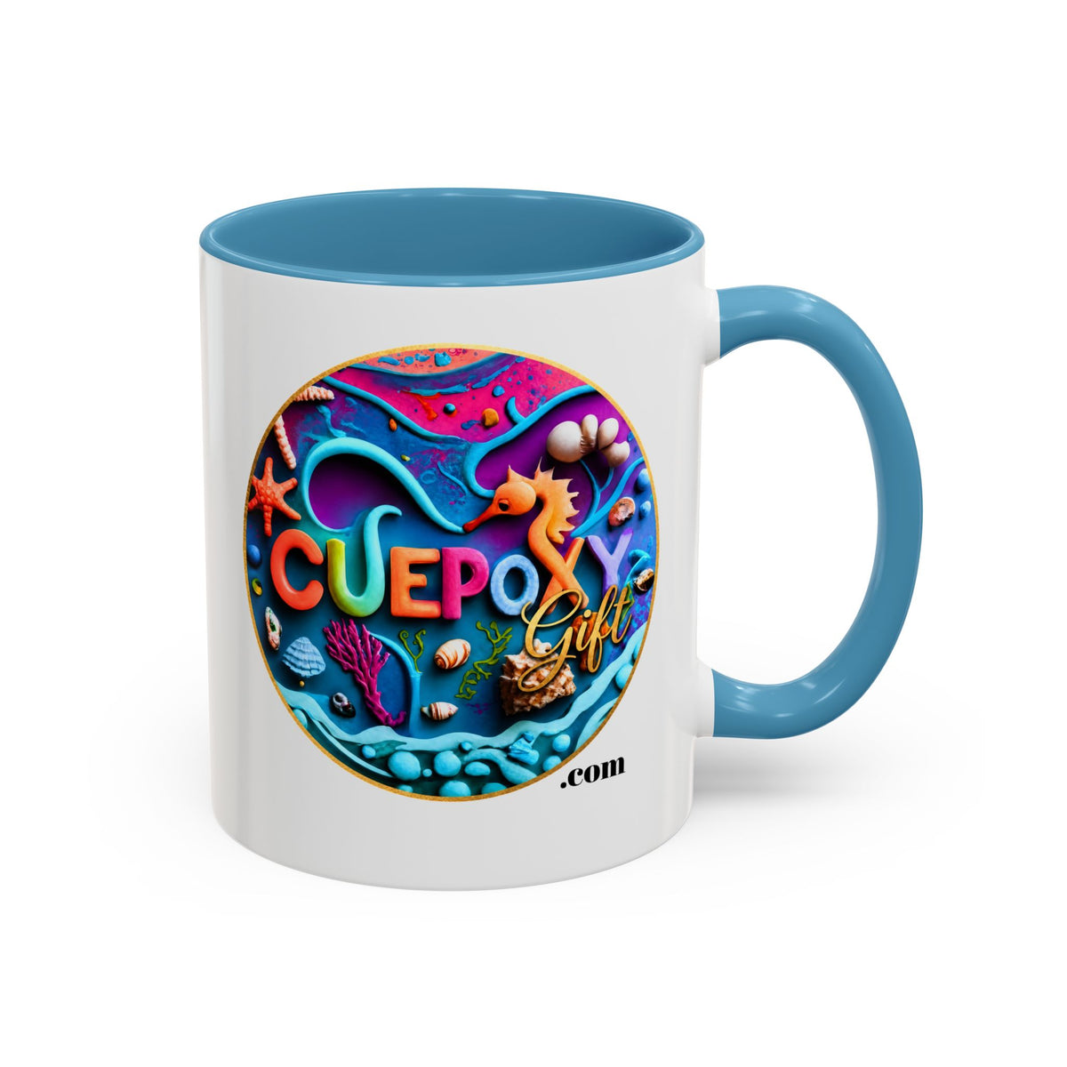 Ocean Art Accent Coffee Mug – CuepoxyGift | Two-Tone Ceramic 11oz & 15oz