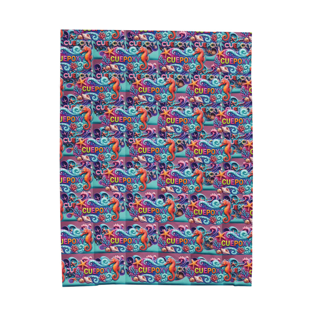 Ocean Art Velveteen Plush Blanket – CuepoxyGift | Ultra-Soft One-Side Print, 3 Sizes