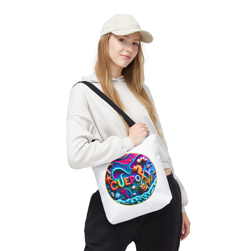 Ocean Art All-Over Print Tote Bag – CuepoxyGift Beach Design | 3 Sizes