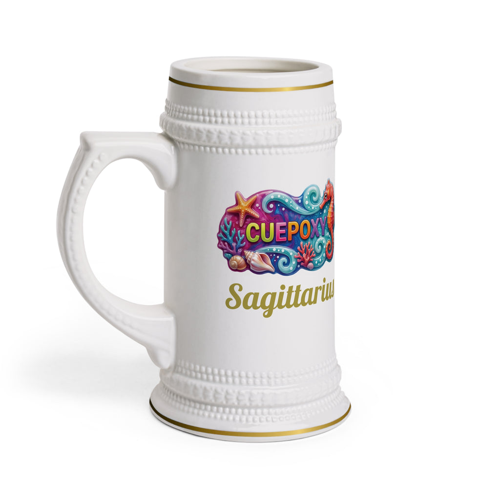 Sagittarius Zodiac Beer Stein – An Arrow Toward Ocean Light | 22 oz