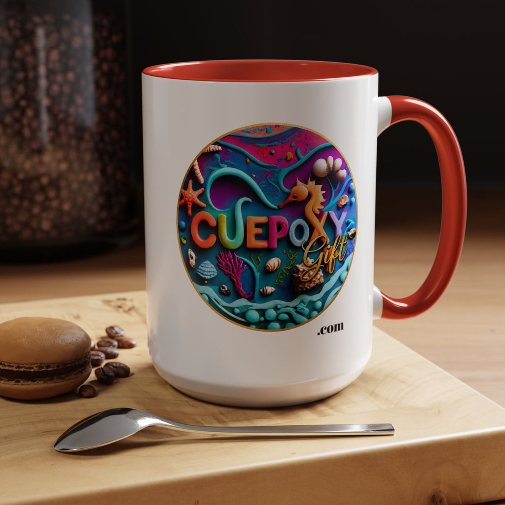 Ocean Art Accent Coffee Mug – CuepoxyGift | Two-Tone Ceramic 11oz & 15oz