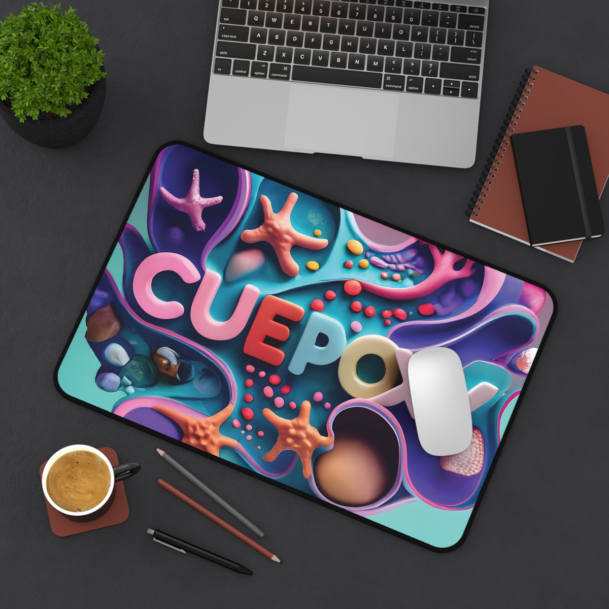 Ocean Art Desk Mat – CuepoxyGift | Non-Slip Neoprene Mouse Pad, 3 Sizes