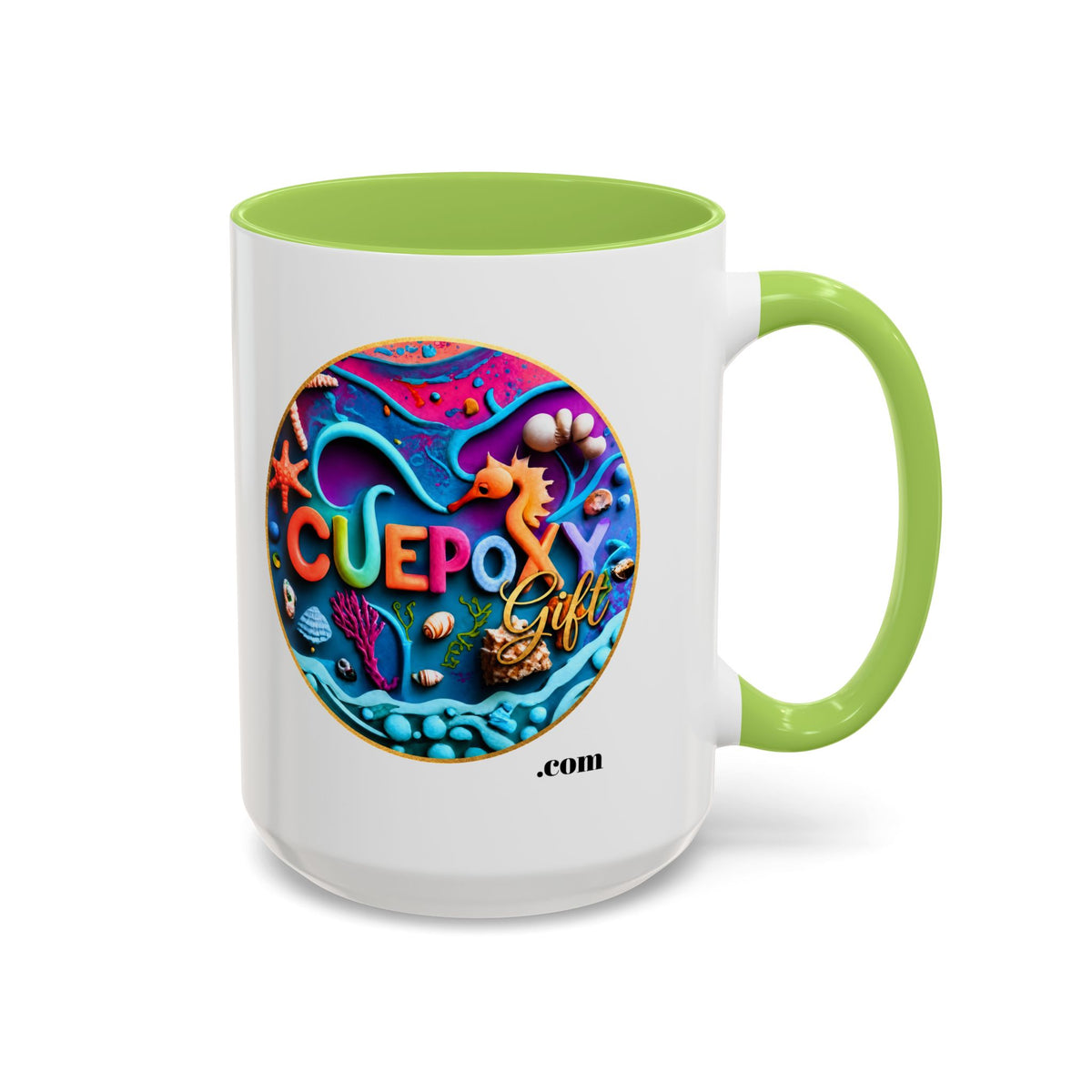 Ocean Art Accent Coffee Mug – CuepoxyGift | Two-Tone Ceramic 11oz & 15oz
