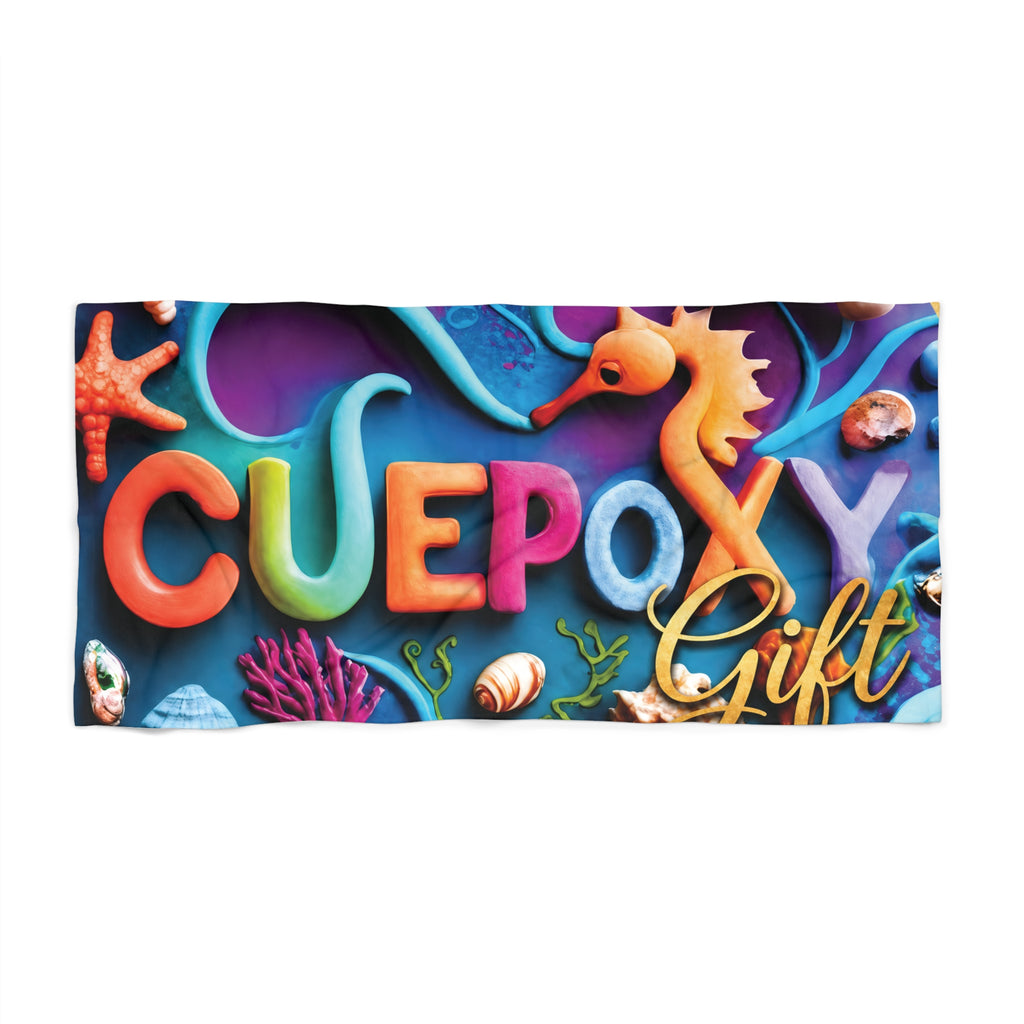 Ocean Art Beach Towel – CuepoxyGift | Heavyweight Cotton-Poly, 2 Sizes