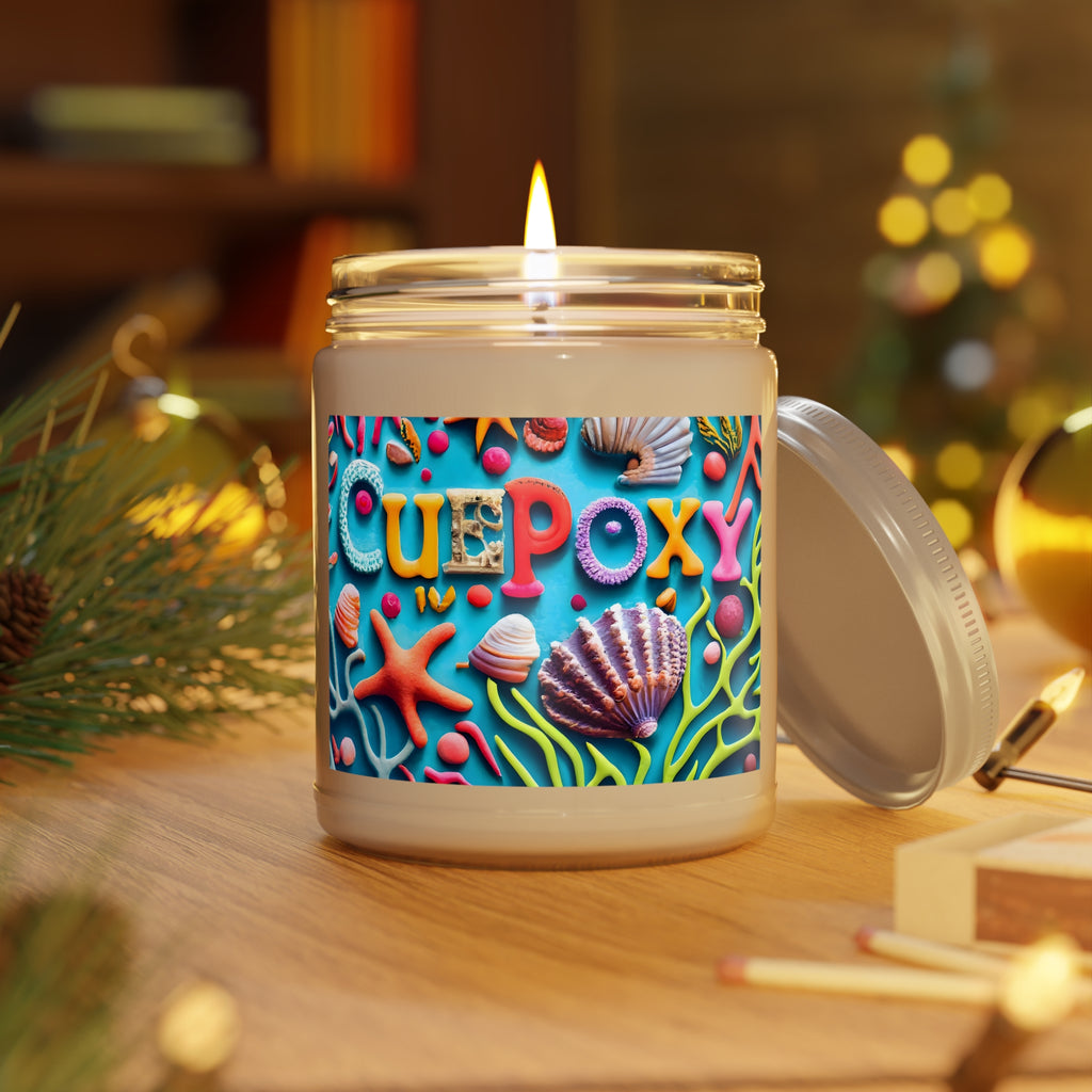 Ocean-Inspired Scented Soy Candle 9oz – CuepoxyGift | 100% Natural Soy Wax, White Lid