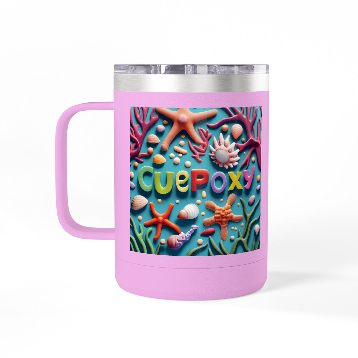 Ocean Art Coffee Mug Tumbler 15oz – CuepoxyGift | Insulated Stainless Steel Handle Mug