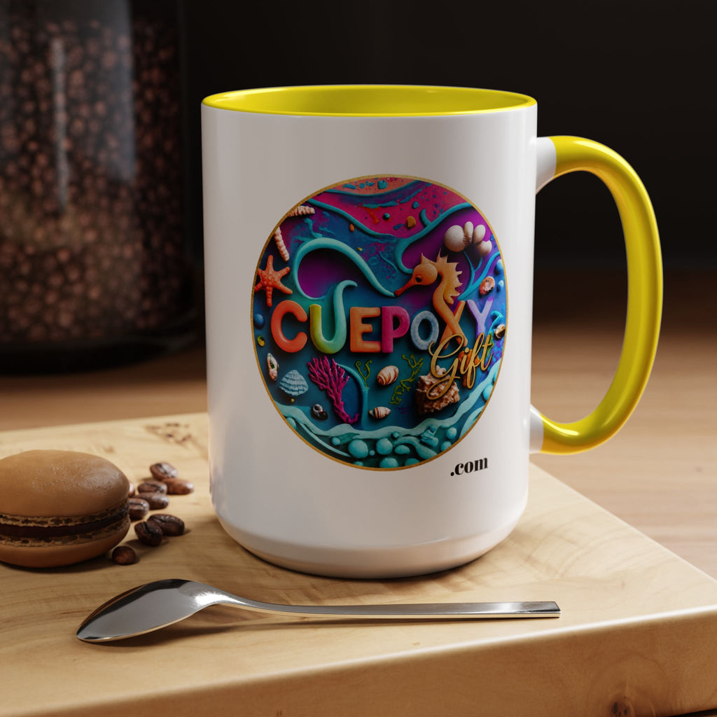 Ocean Art Accent Coffee Mug – CuepoxyGift | Two-Tone Ceramic 11oz & 15oz
