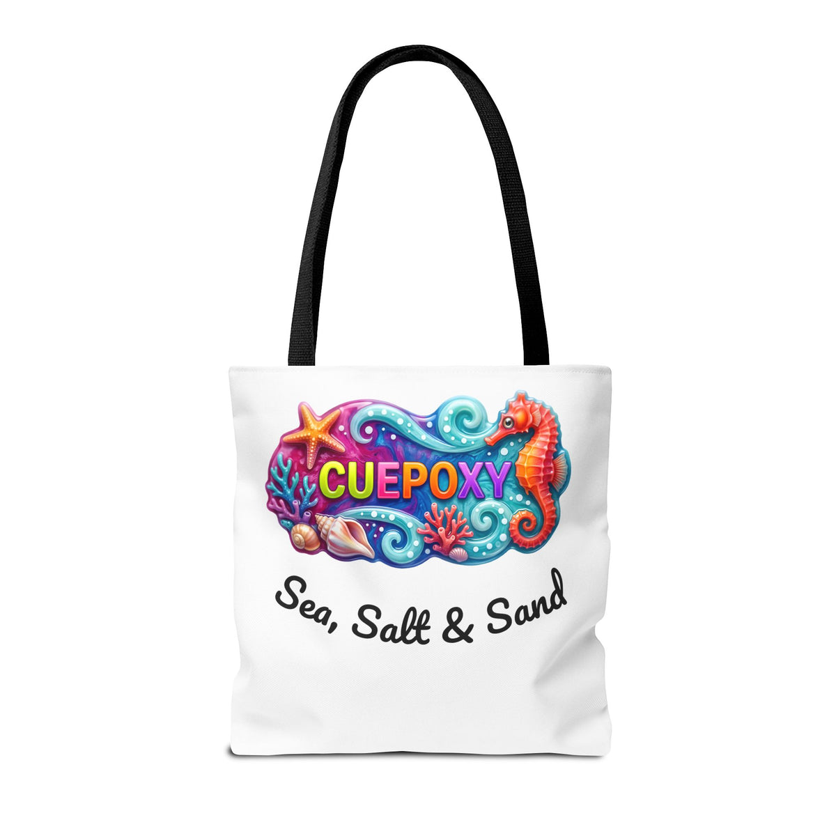Ocean Art All-Over Print Tote Bag – CuepoxyGift Beach Design | 3 Sizes
