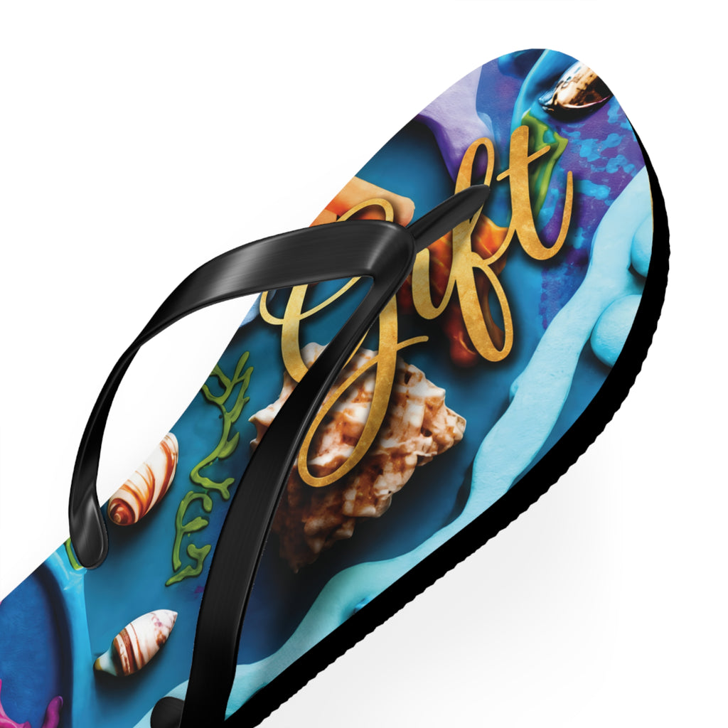 Ocean Art Flip Flops – CuepoxyGift Beach Print | All-Day Comfort Sandals