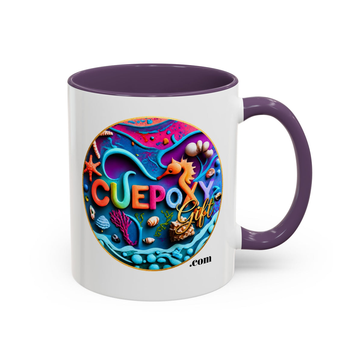 Ocean Art Accent Coffee Mug – CuepoxyGift | Two-Tone Ceramic 11oz & 15oz