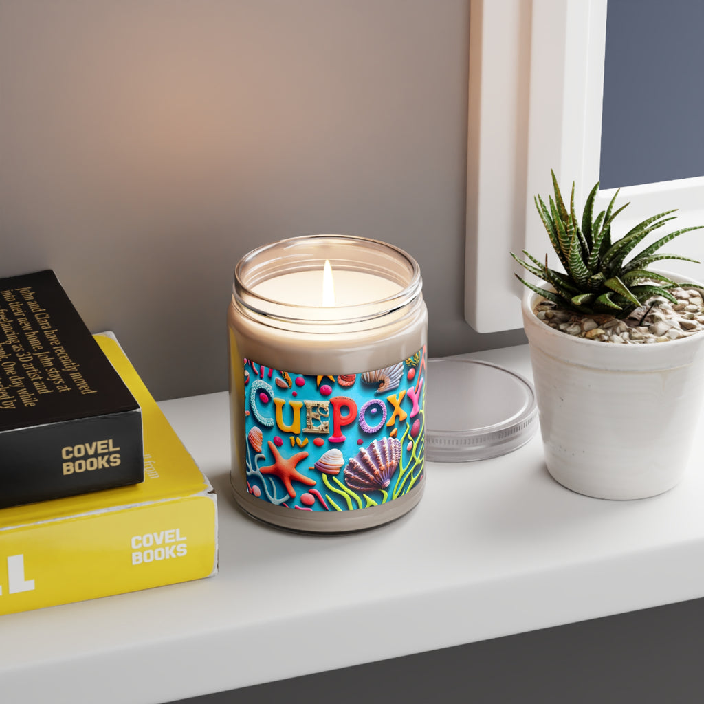Ocean-Inspired Scented Soy Candle 9oz – CuepoxyGift | 100% Natural Soy Wax, White Lid