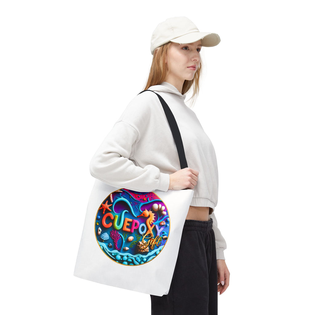 Ocean Art All-Over Print Tote Bag – CuepoxyGift Beach Design | 3 Sizes