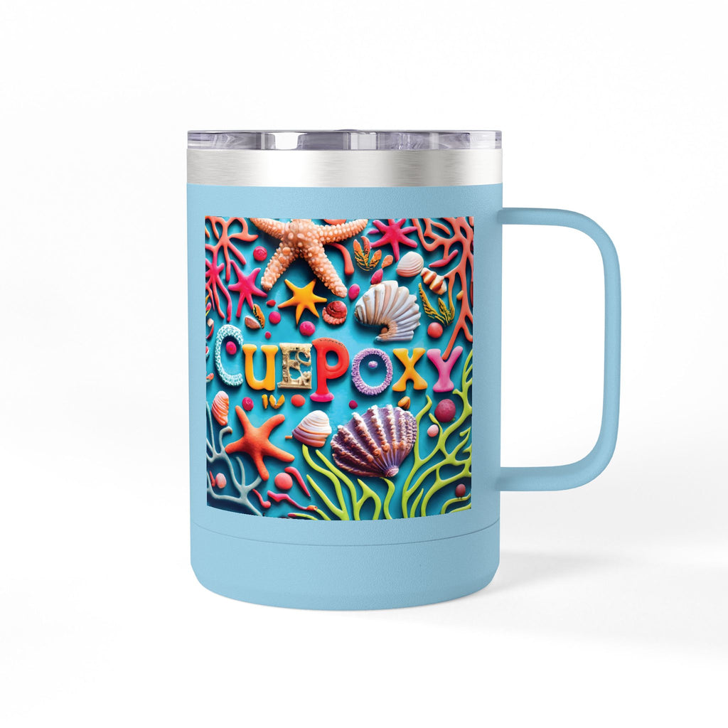 Ocean Art Coffee Mug Tumbler 15oz – CuepoxyGift | Insulated Stainless Steel Handle Mug