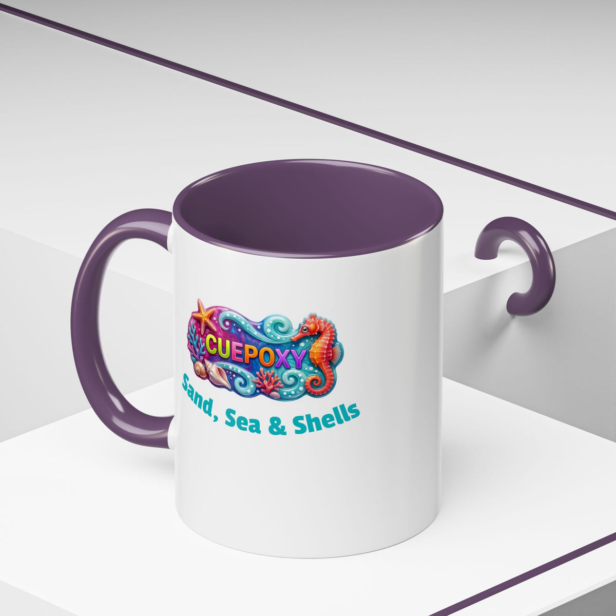 Ocean Art Accent Coffee Mug – CuepoxyGift | Two-Tone Ceramic 11oz & 15oz