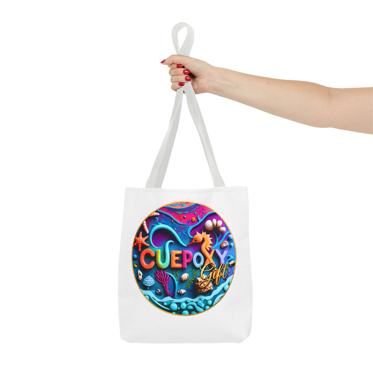 Ocean Art All-Over Print Tote Bag – CuepoxyGift Beach Design | 3 Sizes