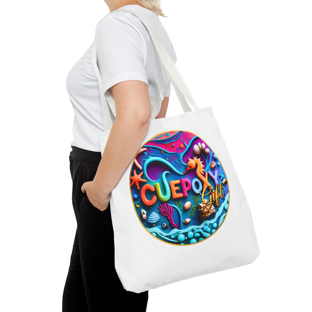 Ocean Art All-Over Print Tote Bag – CuepoxyGift Beach Design | 3 Sizes