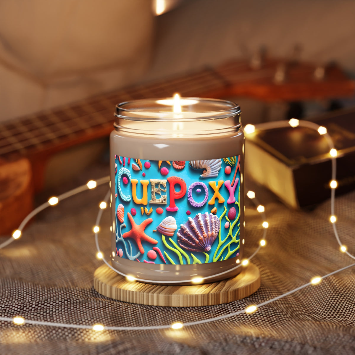 Ocean-Inspired Scented Soy Candle 9oz – CuepoxyGift | 100% Natural Soy Wax, White Lid