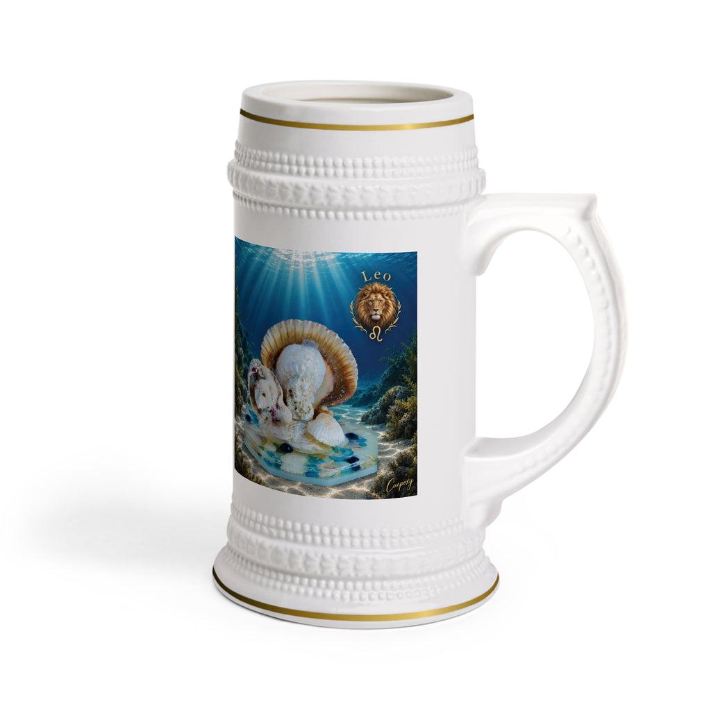 Leo Zodiac Beer Stein – A Mane of Ocean Light | 22 oz