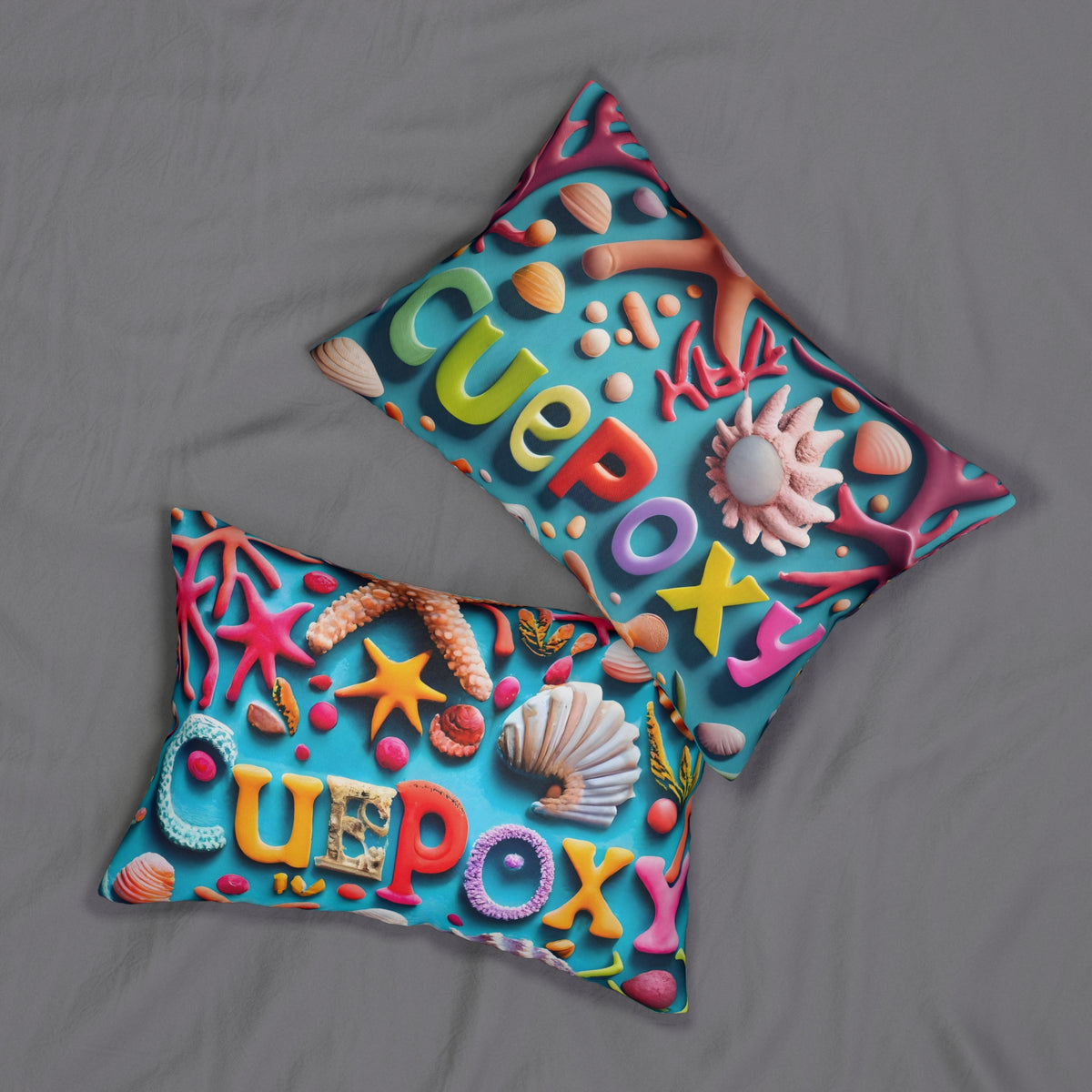 Ocean Art Lumbar Pillow – CuepoxyGift | Spun Polyester 20”×14” Double-Sided Print