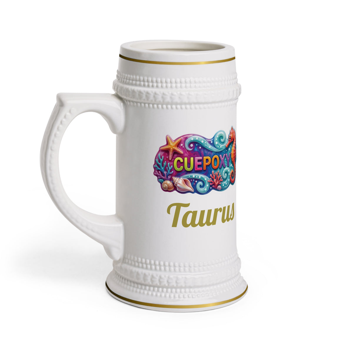 Taurus Zodiac Beer Stein – Strength on the Ocean Floor | 22 oz