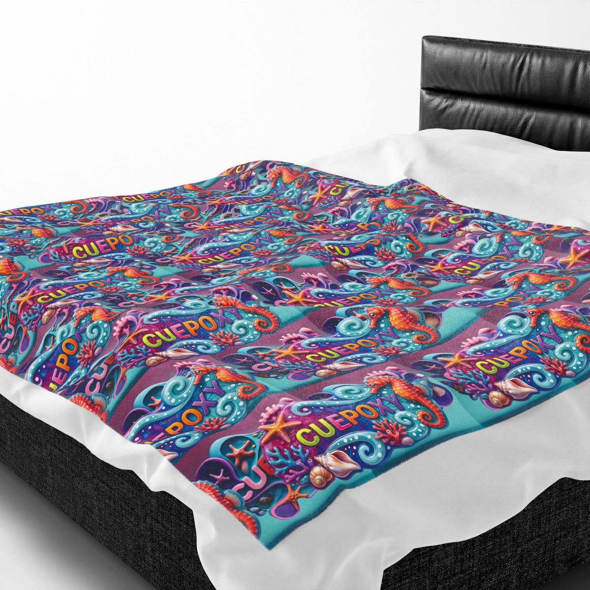 Ocean Art Velveteen Plush Blanket – CuepoxyGift | Ultra-Soft One-Side Print, 3 Sizes