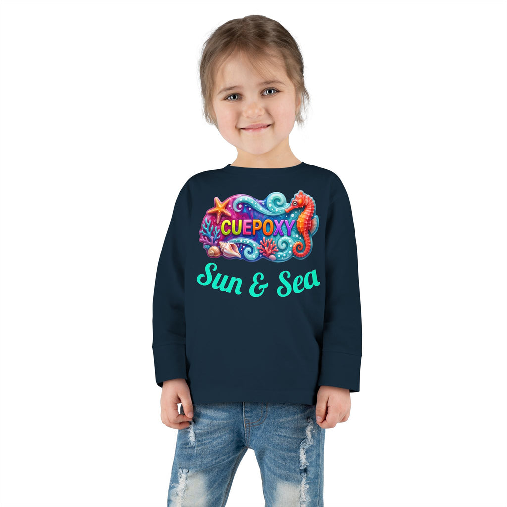 Ocean Art Toddler Long Sleeve Tee – CuepoxyGift | Unisex 100% Cotton, Sizes 2T–5-6T