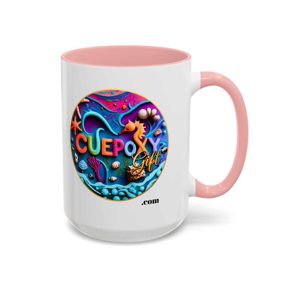 Ocean Art Accent Coffee Mug – CuepoxyGift | Two-Tone Ceramic 11oz & 15oz