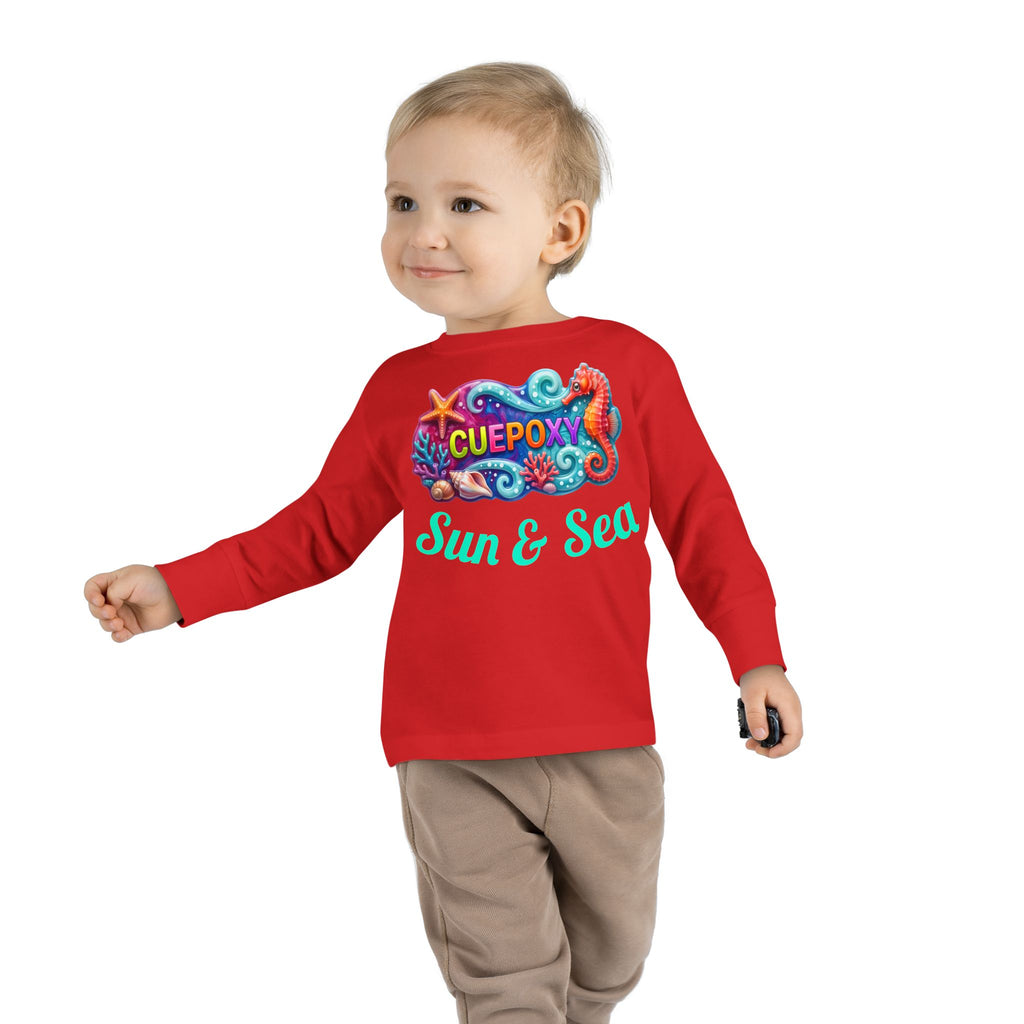 Ocean Art Toddler Long Sleeve Tee – CuepoxyGift | Unisex 100% Cotton, Sizes 2T–5-6T