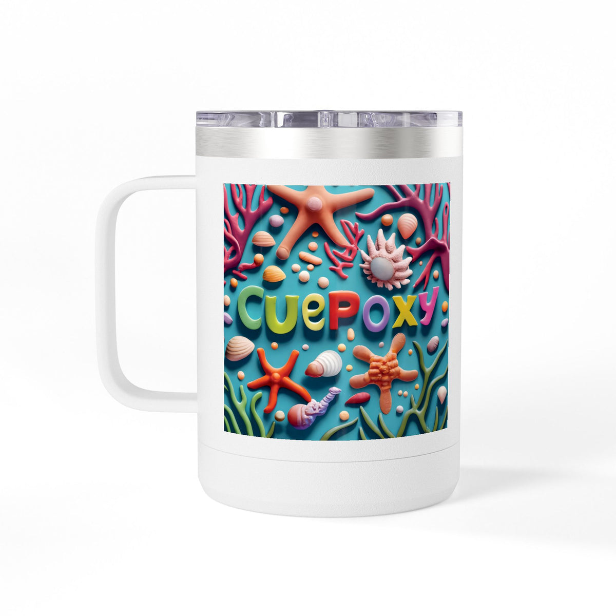 Ocean Art Coffee Mug Tumbler 15oz – CuepoxyGift | Insulated Stainless Steel Handle Mug