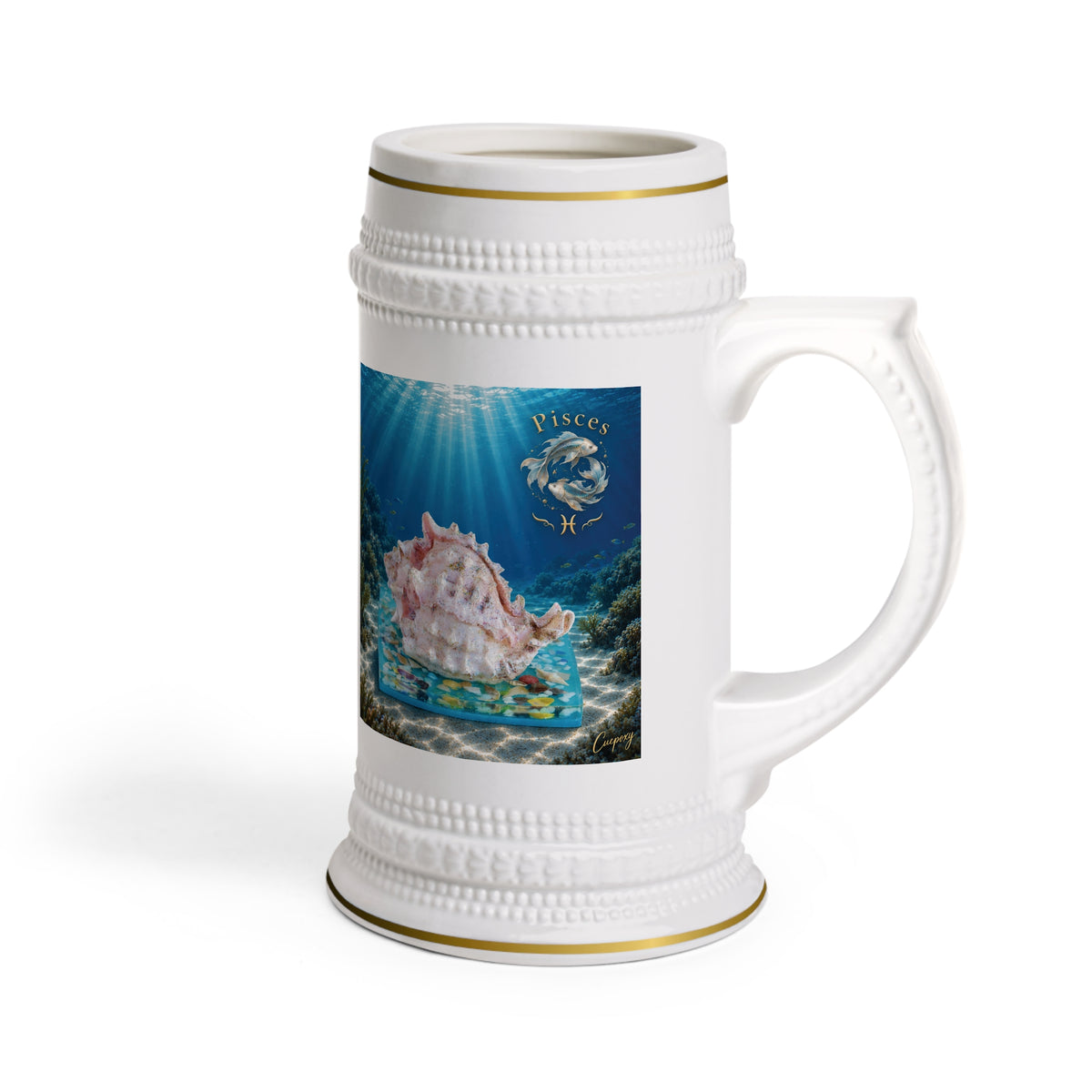Pisces Zodiac Beer Stein – Where Two Currents Meet | 22 oz