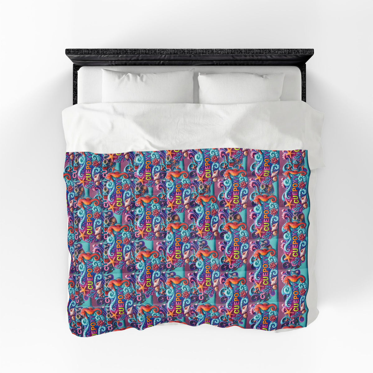 Ocean Art Velveteen Plush Blanket – CuepoxyGift | Ultra-Soft One-Side Print, 3 Sizes
