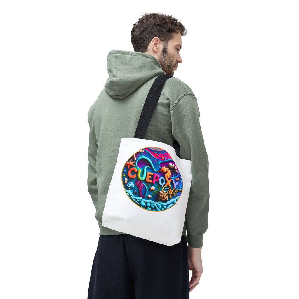 Ocean Art All-Over Print Tote Bag – CuepoxyGift Beach Design | 3 Sizes