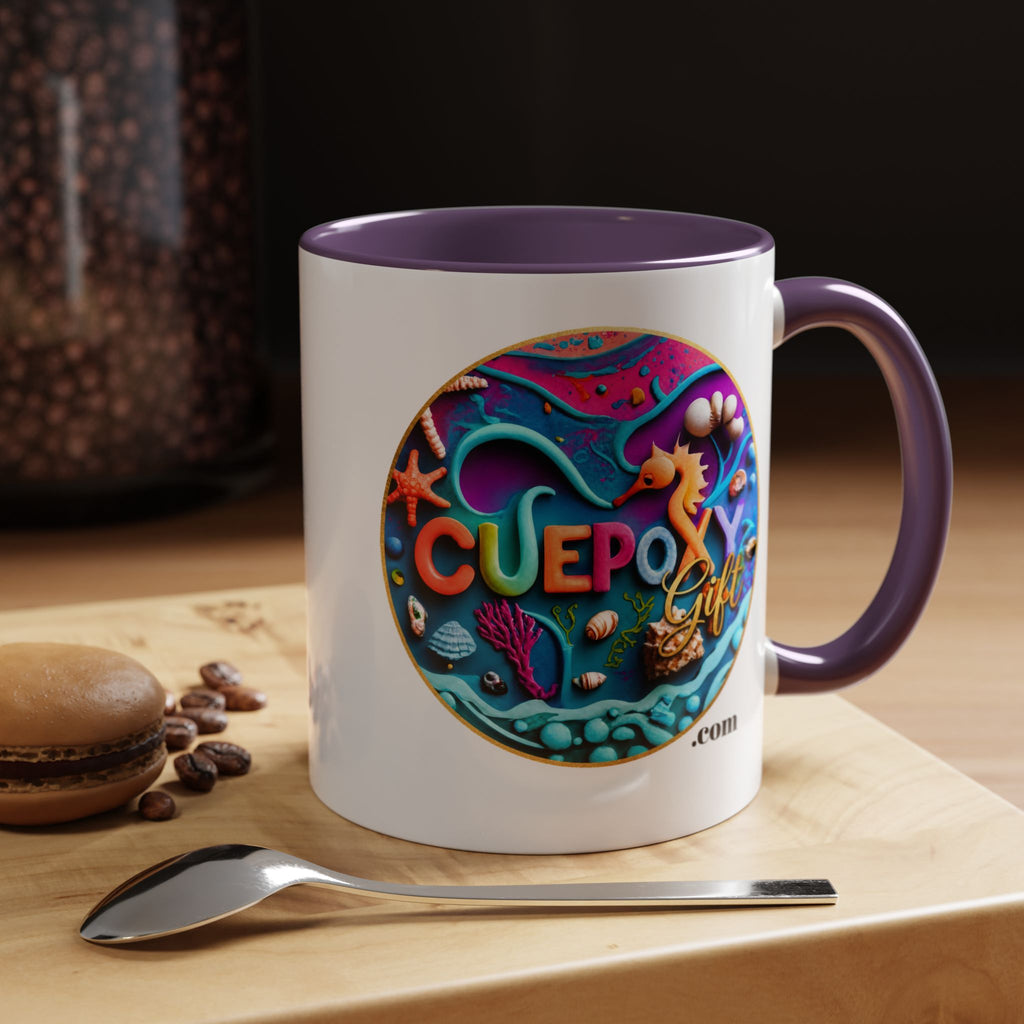 Ocean Art Accent Coffee Mug – CuepoxyGift | Two-Tone Ceramic 11oz & 15oz