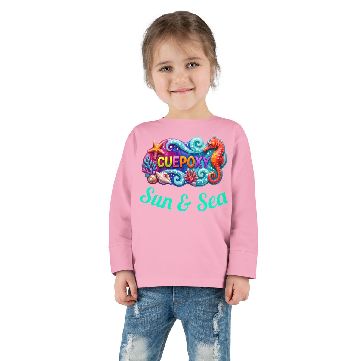 Ocean Art Toddler Long Sleeve Tee – CuepoxyGift | Unisex 100% Cotton, Sizes 2T–5-6T