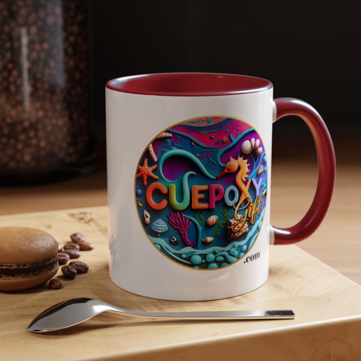 Ocean Art Accent Coffee Mug – CuepoxyGift | Two-Tone Ceramic 11oz & 15oz