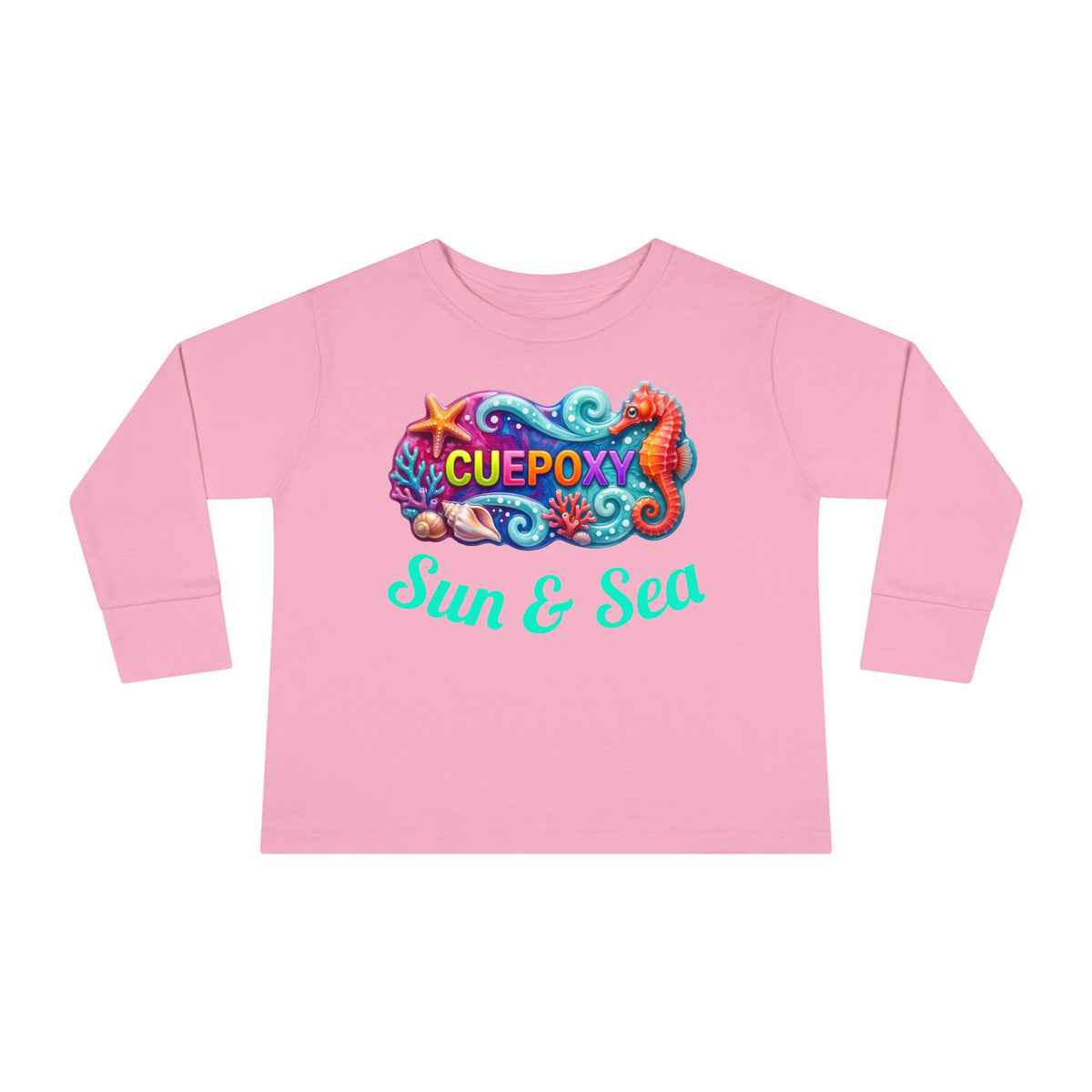 Ocean Art Toddler Long Sleeve Tee – CuepoxyGift | Unisex 100% Cotton, Sizes 2T–5-6T