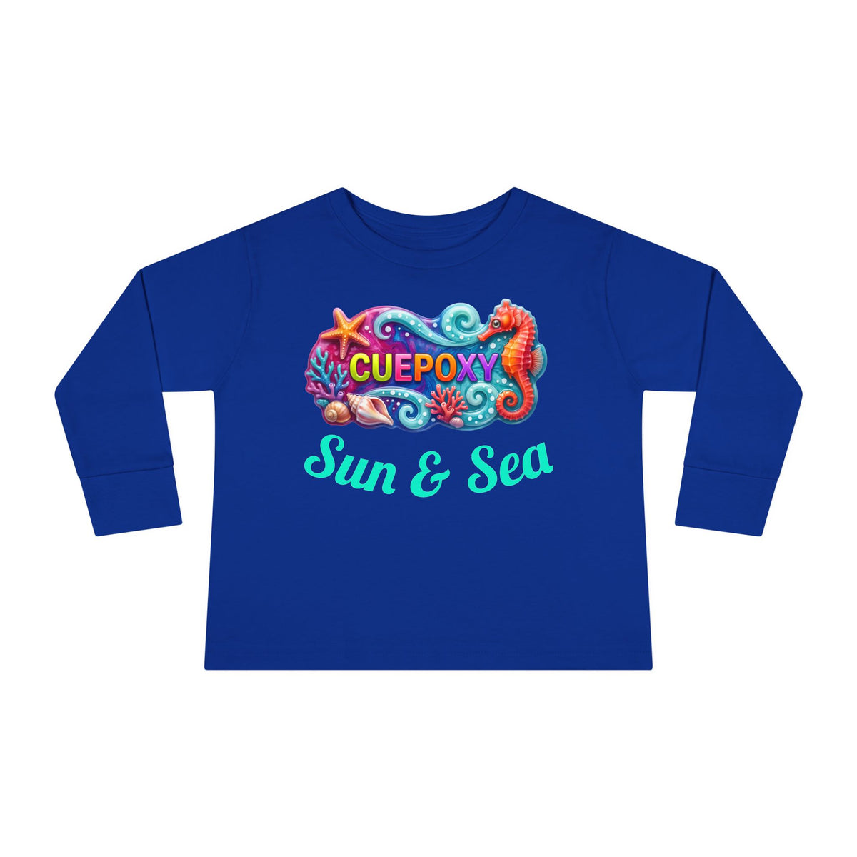 Ocean Art Toddler Long Sleeve Tee – CuepoxyGift | Unisex 100% Cotton, Sizes 2T–5-6T