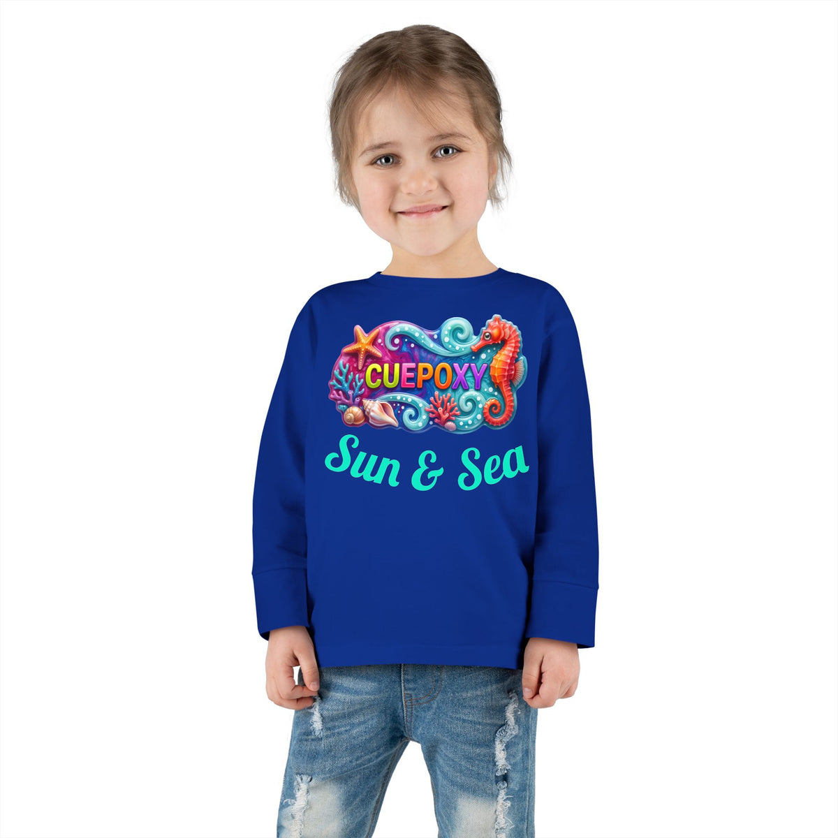 Ocean Art Toddler Long Sleeve Tee – CuepoxyGift | Unisex 100% Cotton, Sizes 2T–5-6T