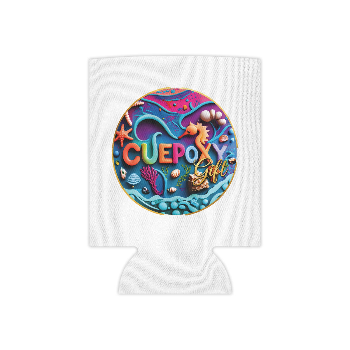 Ocean Art Can Cooler – CuepoxyGift Beach Print | Edge-to-Edge Design