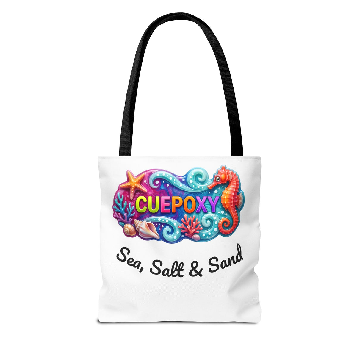 Ocean Art All-Over Print Tote Bag – CuepoxyGift Beach Design | 3 Sizes