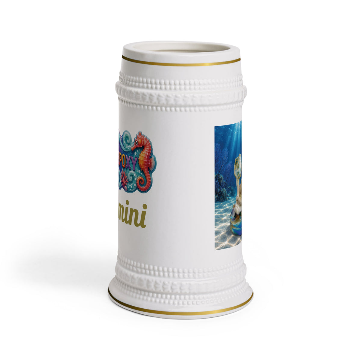 Gemini Zodiac Beer Stein – Two Forms, One Ocean | 22 oz