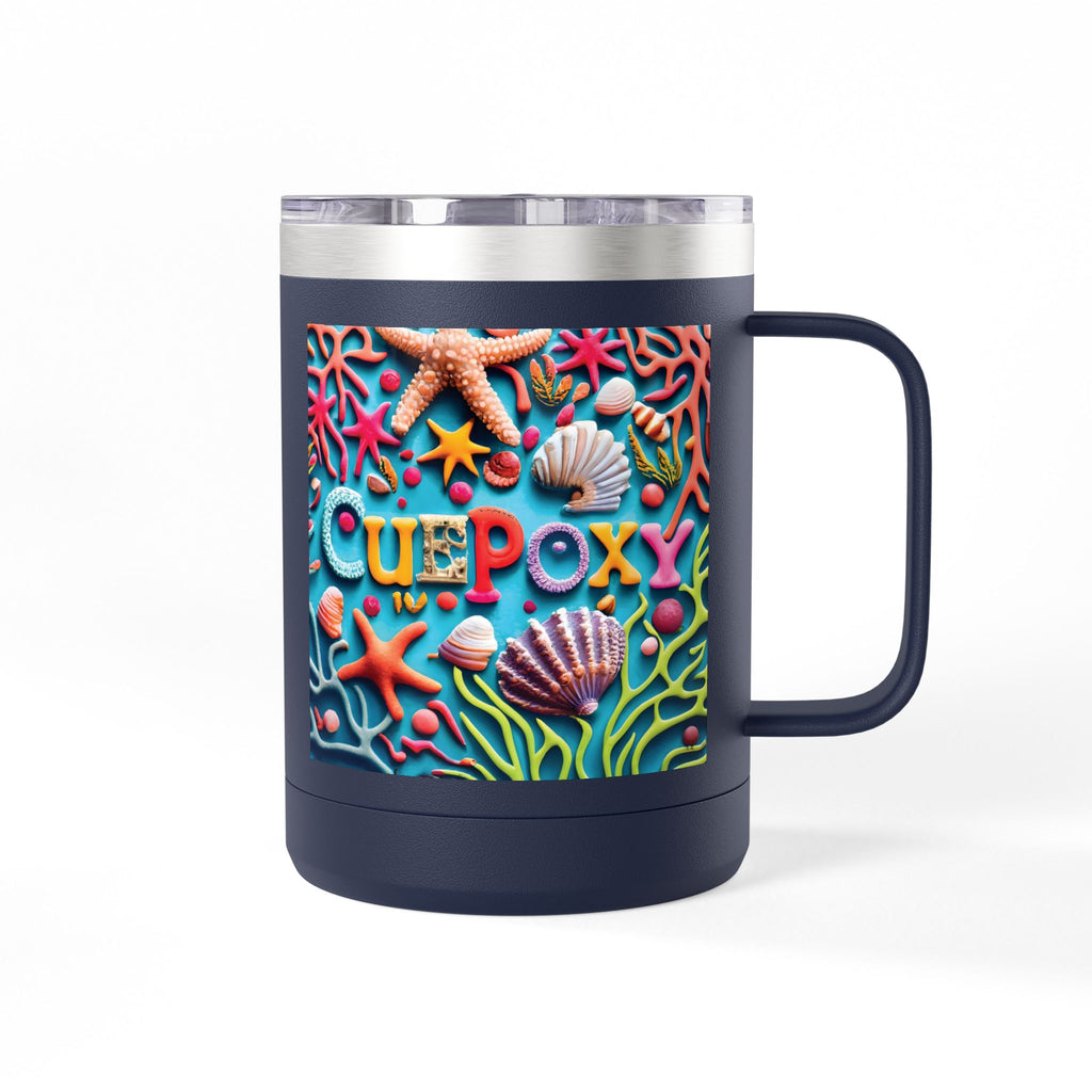 Ocean Art Coffee Mug Tumbler 15oz – CuepoxyGift | Insulated Stainless Steel Handle Mug