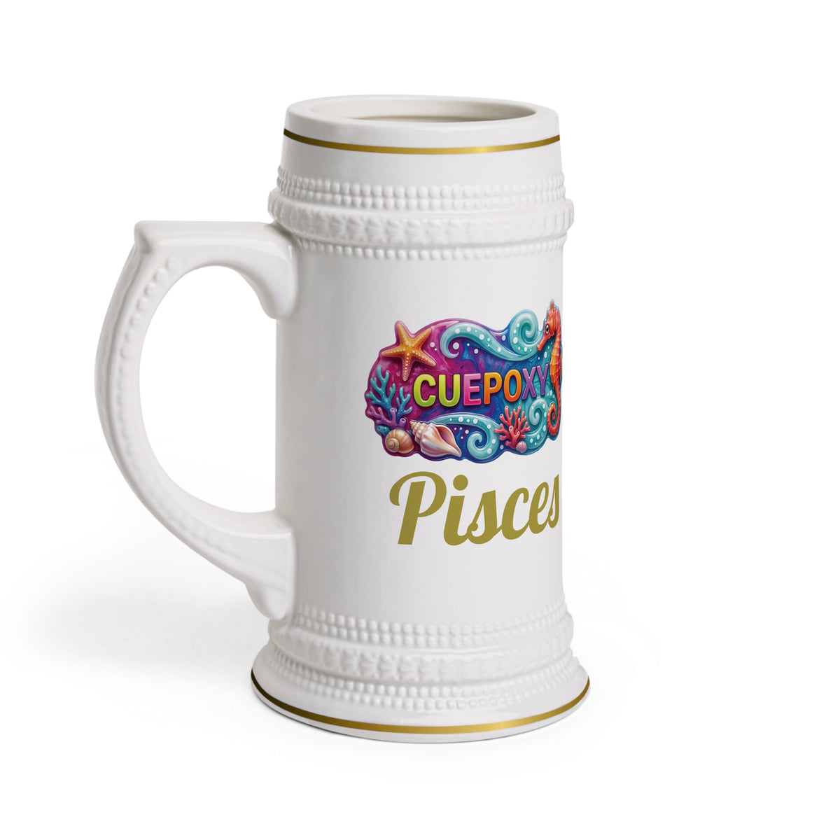 Pisces Zodiac Beer Stein – Where Two Currents Meet | 22 oz