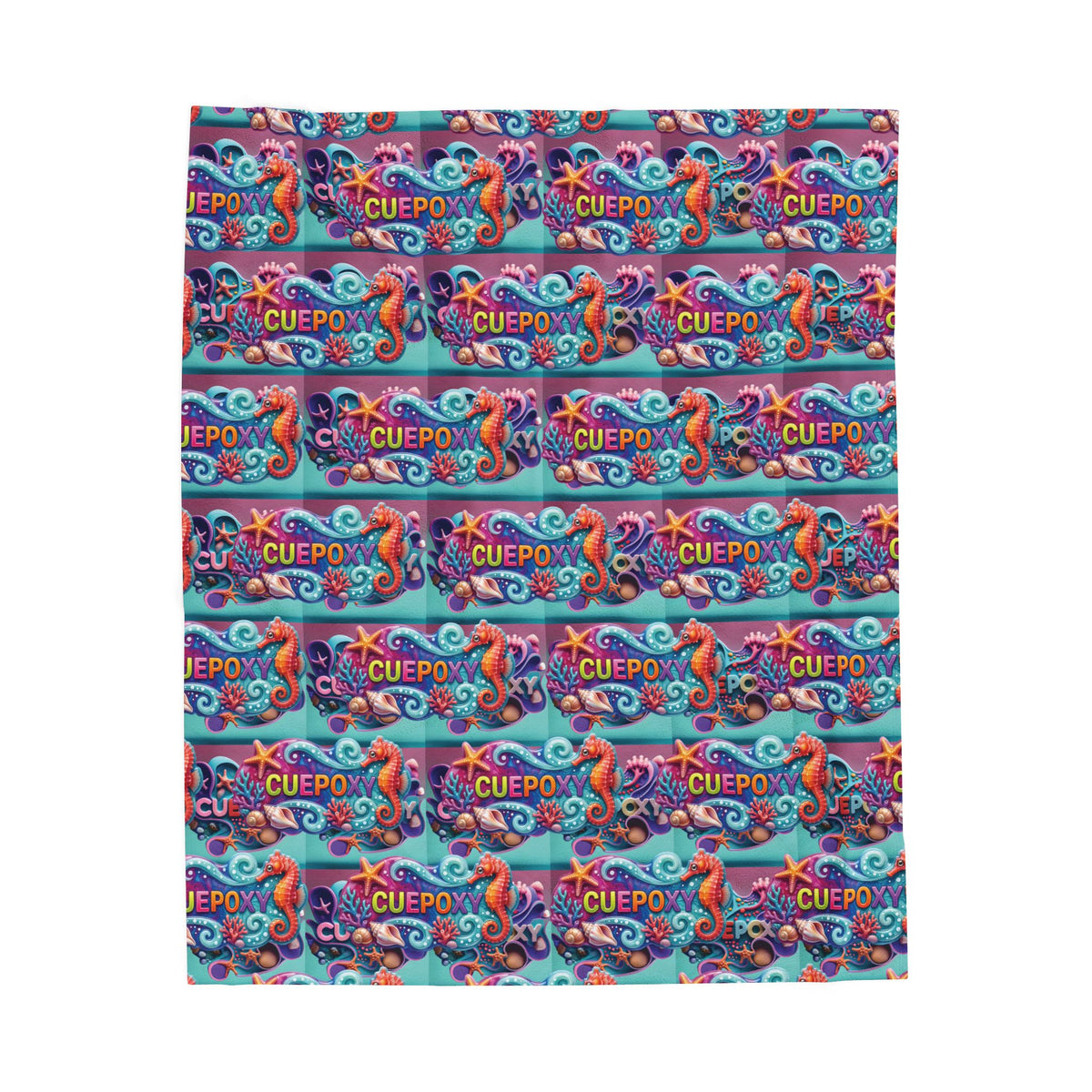 Ocean Art Velveteen Plush Blanket – CuepoxyGift | Ultra-Soft One-Side Print, 3 Sizes